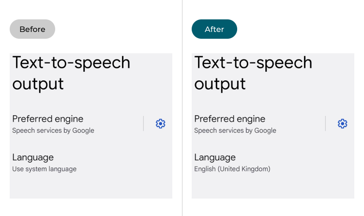 Text-to-speech with the System language enabled and with English UK enabled
